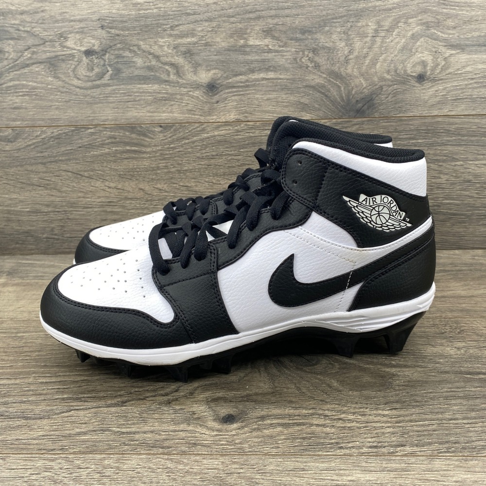 Jordan Air Jordan 1 Mid TD Football Cleat Mens 10.5 Panda Black White FJ6805-100